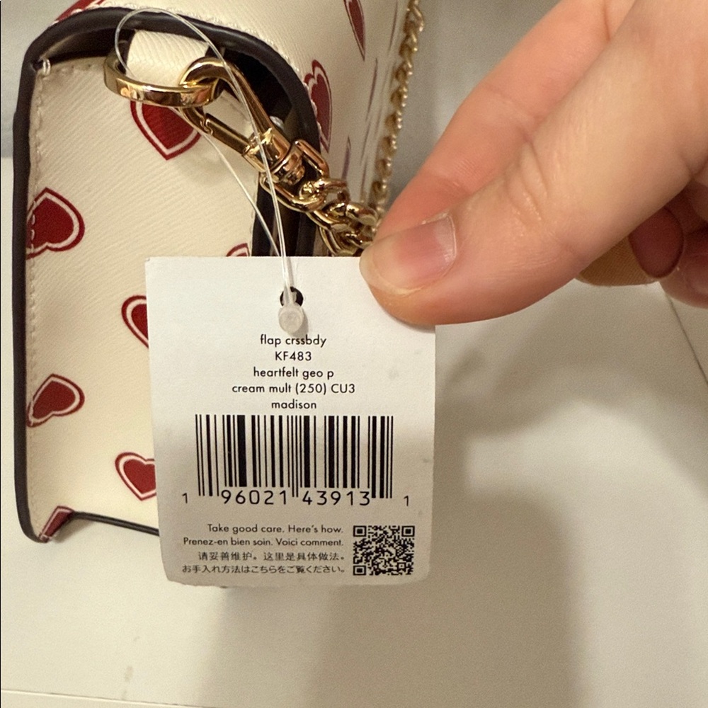 Kate Spade Cream and Red Heart Crossbody Bag - Picture 12 of 12